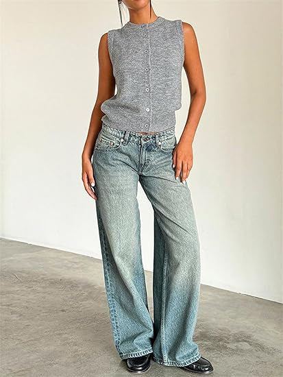 Street Wide Leg Denim Jeans