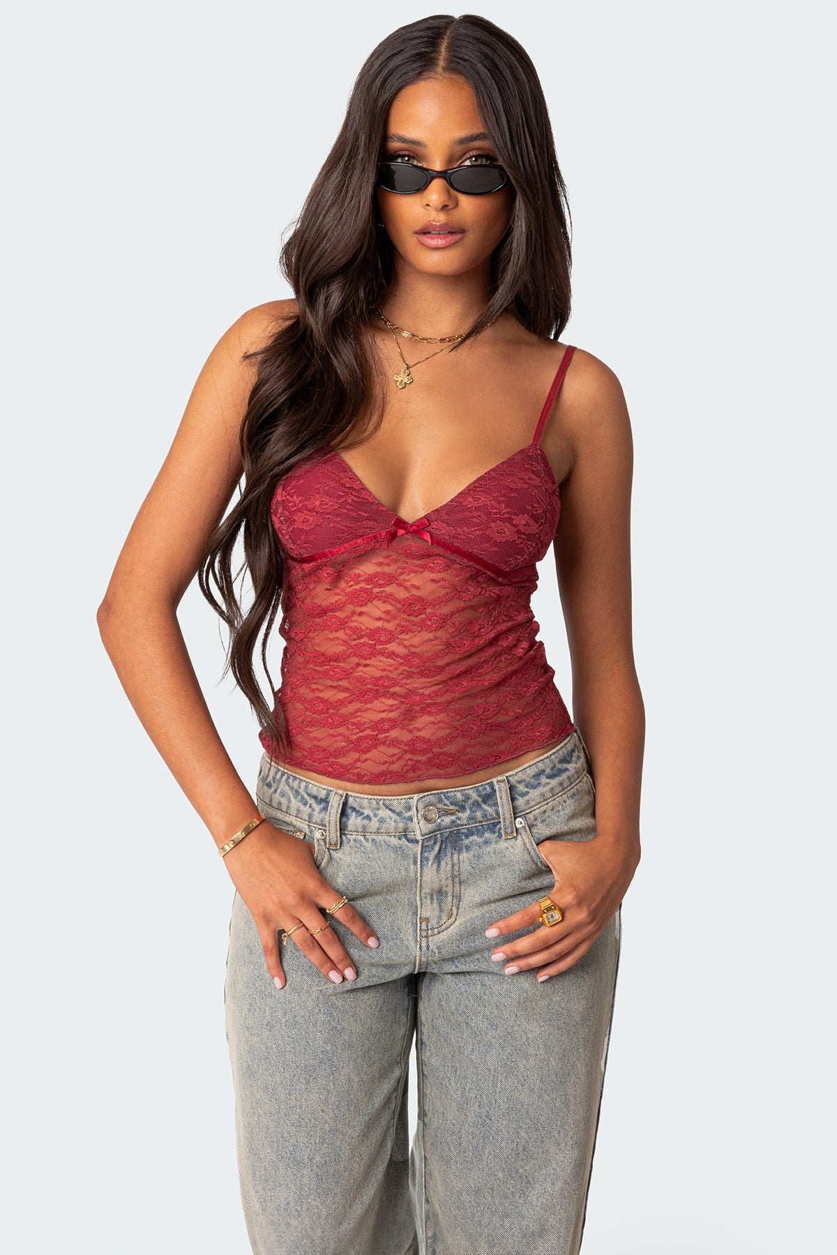 Eira Sheer Lace Tank Top