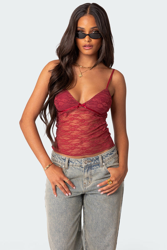 Eira Sheer Lace Tank Top