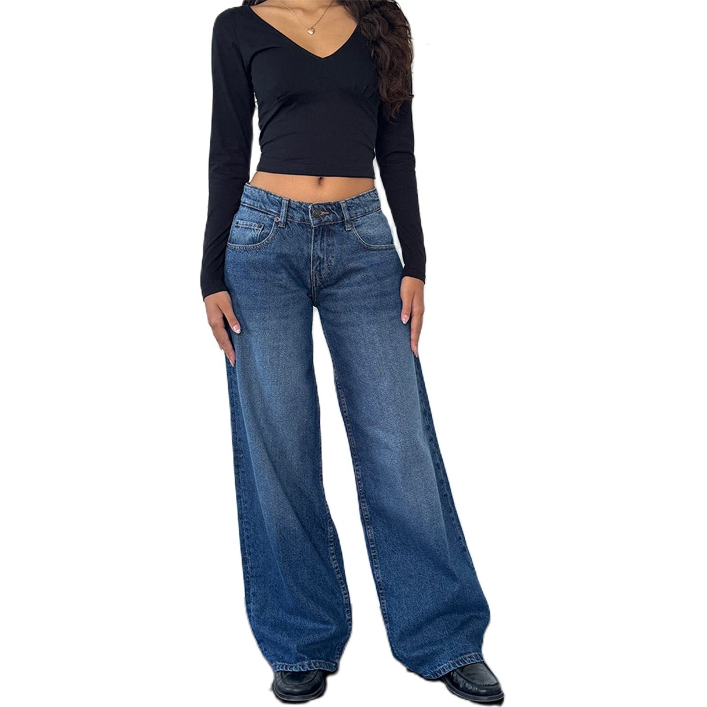Street Wide Leg Denim Jeans